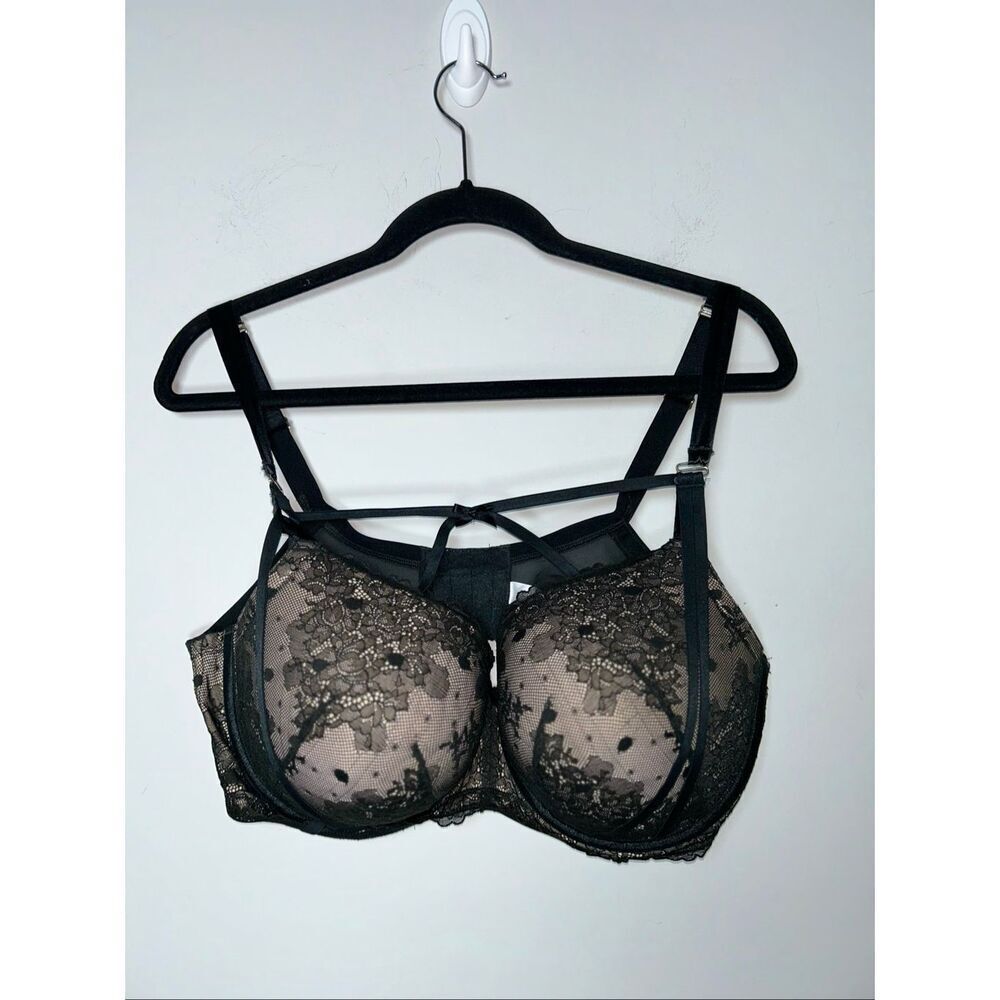 Cacique boost balconette black lace bra size 42DDD